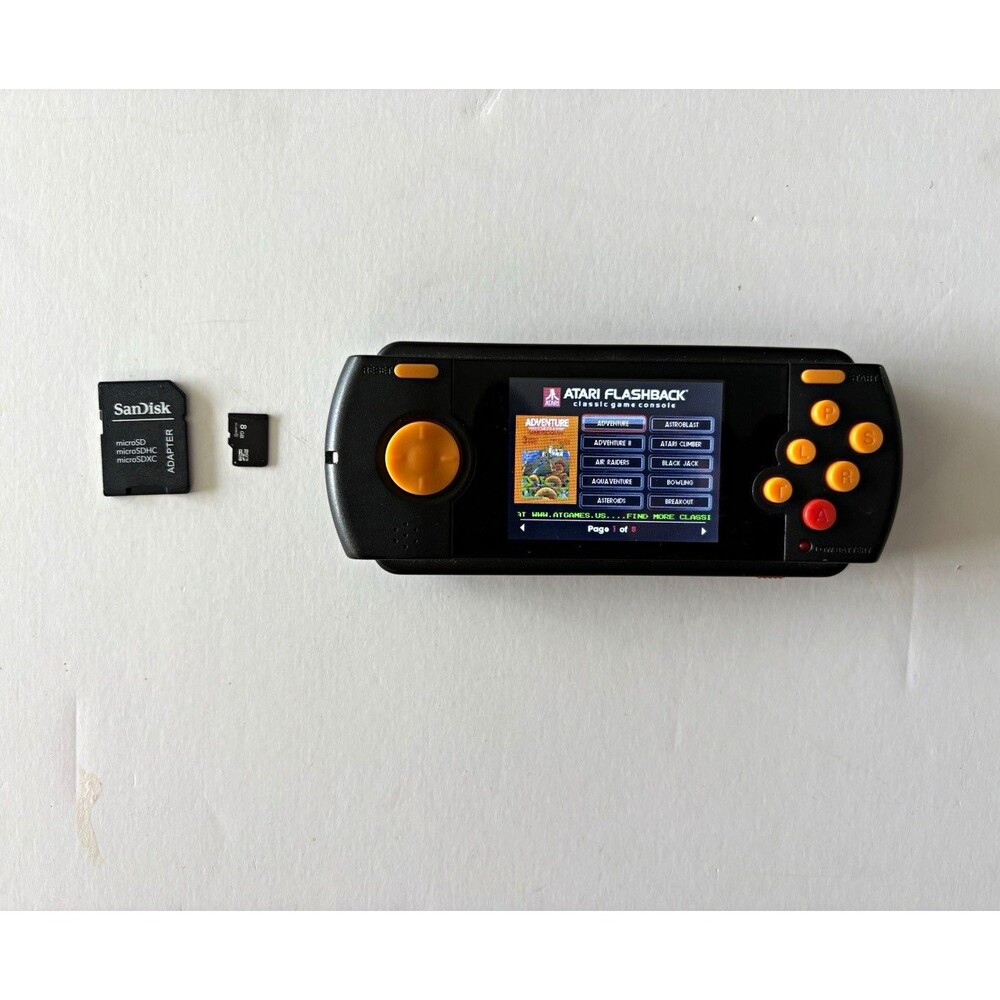 Atari Flashback Portable Handheld Console 8GB MicroSD Card Adapter Tested Works